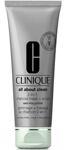 Clinique All About Clean 2-in-1 Charcoal Face Mask + Scrub, 3.4 oz / 100 ml, full size
